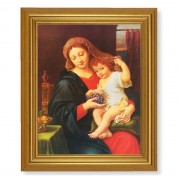 10" x 12" Gold Leaf Finish Beveled Frame with 8" x 10" Mignard: Madonna of Grapes Textured Art