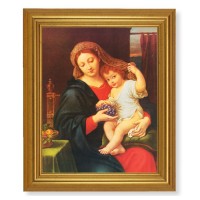 10" x 12" Gold Leaf Finish Beveled Frame with 8" x 10" Mignard: Madonna of Grapes Textured Art