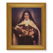 10" x 12" Gold Leaf Finish Beveled Frame with 8" x 10" Saint Therese Textured Art
