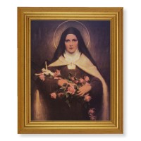 10" x 12" Gold Leaf Finish Beveled Frame with 8" x 10" Saint Therese Textured Art