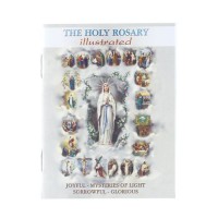 10pk - The Holy Rosary Illustrated Book -The Mysteries of the Rosary  4" x 6" Sold in Inc of 10