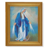 10" x 12" Gold Leaf Finish Beveled Frame with 8" x 10" Our Lady of Grace Textured Art