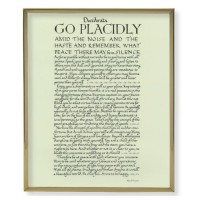 11" x 14" Gold Plaque Frame with a Go Placidly Print