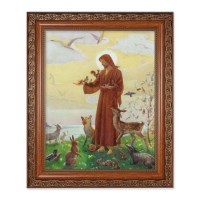 10" x 12" Ornate Wood Frame with an 8" x 10" St. Francis Print