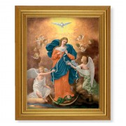 10" x 12" Gold Leaf Finish Beveled Frame with 8" x 10" Our Lady Untier of Knots Textured Art