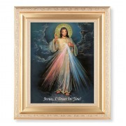 10 1/4" x 12 1/4" Satin Gold Frame with an 8" x 10" Divine Mercy Print