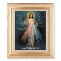 10 1/4" x 12 1/4" Satin Gold Frame with an 8" x 10" Divine Mercy Print