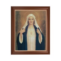 13 1/2" x 16 9/16" Walnut Finished Frame with 11" x 14" Chambers: Immaculate Heart of Mary Textured Art