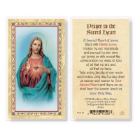 25pk - Prayer To The Sacred Heart Gold Stamped Laminated Holy Card  Pk 25