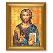 10" x 12" Gold Leaf Finish Beveled Frame with 8" x 10" Christ The All Knowing Textured Art