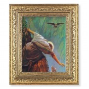 12 1/2" x 14 1/2" Ornate Gold Leaf Antique Frame with 8" x 10" The Lost Sheep Print