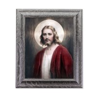10 1/2" x 12 1/2" Grey Oak Finish Frame with an 8" x 10" Jesus Confide in Me Print