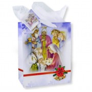 10pk - Gift Bag with Tissue Paper Nativity with Kings Medium 10" x 8" inc of 10