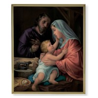 11" x 14" Gold Plaque Frame with a Holy Family Print