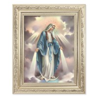 8.25" x 10.25" Silver Ornate Frame with a 6" x 8" Our Lady of Grace Print