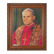 10" x 12" Ornate Wood Frame with an 8" x 10" Pope John Paul II Print
