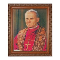 10" x 12" Ornate Wood Frame with an 8" x 10" Pope John Paul II Print