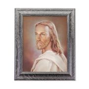 10 1/2" x 12 1/2" Grey Oak Finish Frame with an 8" x 10" Head of Christ Print