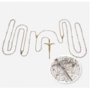 8mm Clear Crystal Bead, Gold Finish Lasso Wedding Rosary