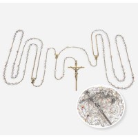 8mm Clear Crystal Bead, Gold Finish Lasso Wedding Rosary