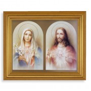 10" x 12" Gold Leaf Finish Beveled Frame with 8" x 10" The Sacred Hearts Textured Art