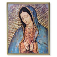 11" x 14" Gold Plaque Frame with a Our Lady of Guadalupe Bust Print