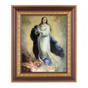 11 1/2" x 13 1/2" Cherry Frame with Gold Trim with an 8" x 10" The Immaculate Conception Print
