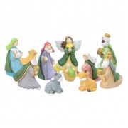 10 Pc Frosted Pastel Nativity Set