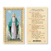 25pk - Our Lady Of The Miraculous Medal  Gold Stamped Laminated Holy Card  Pk 25