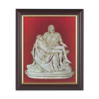 10" x 12" Walnut Frame with Gold Inside Lip and a 8" x 10" The Pieta Print