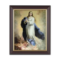 10" x 12" Walnut Frame with Gold Inside Lip and a 8" x 10" Murillo: Immaculate Conception Print 10" x 12" Walnut Frame with Gold Inside Lip and a 8" x 10" Murillo: Immaculate Conception Print