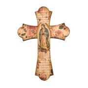 Our Lady of Guadalupe 10" Laser Cut Wood Vintage Cross