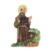 3" Magnetic Resin Statuette of the Saint Francis in 2D with Gold Highlights (Sold in Inc. of 3)