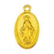 11/16" Miraculous Medal in Gold Finish