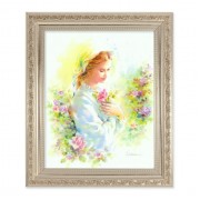 10" x 12" Ornate Silver Frame with a Blanc: Mystical Rose Print