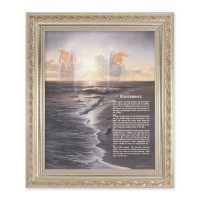 10" x 12" Ornate Silver Frame with a Footprints Print