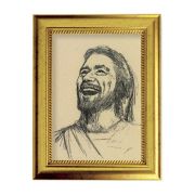 6 3/4" X 8 3/4" Gold Leaf Finish Frame with 5" X 7" Segura: Laughing Jesus Textured Art