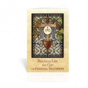 10pk - Chalice First Communion Greeting Card with Stained Glass Design.  Sold in Inc. of 10