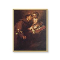 11" x 14" Gold Plaque Frame with a Saint Anthony Print