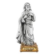 4 1/2" Pewter Sacred Heart Statue Gift Boxed