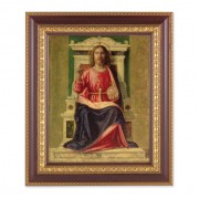 11 1/2" x 13 1/2" Cherry Frame with Gold Trim with an 8" x 10" King of Heaven Print