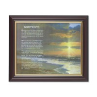 10" x 12" Walnut Frame with Gold Inside Lip and a 8" x 10" Footprints Print