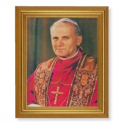 10" x 12" Gold Leaf Finish Beveled Frame with 8" x 10" Pope John Paul II Textured Art