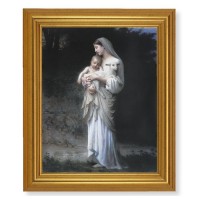 10" x 12" Gold Leaf Finish Beveled Frame with 8" x 10" Divine Innocence Textured Art