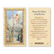 25pk - Prayer For Those In The Service Gold Stamped Laminated Holy Card  Pk 25