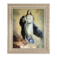 10" x 12" Ornate Silver Frame with a Murillo: Immaculate Conception Print 10" x 12" Ornate Silver Frame with a Murillo: Immaculate Conception Print