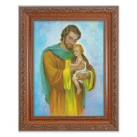 8.25" x 10.25" Ornate Wood Frame with a 6" x 8" Saint Joseph Print