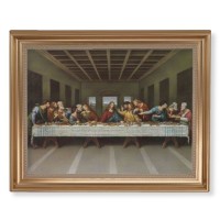 13 1/2" x 16 9/16" Gold Leaf Antique Finished Frame with 11" x 14" Davinci: Last Supper Textured Art 13 1/2" x 16 9/16" Gold Leaf Antique Finished Frame with 11" x 14" Davinci: Last Supper Textured Art