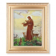 10 1/4" x 12 1/4" Satin Gold Frame with an 8" x 10" St. Francis Print