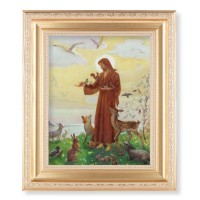 10 1/4" x 12 1/4" Satin Gold Frame with an 8" x 10" St. Francis Print